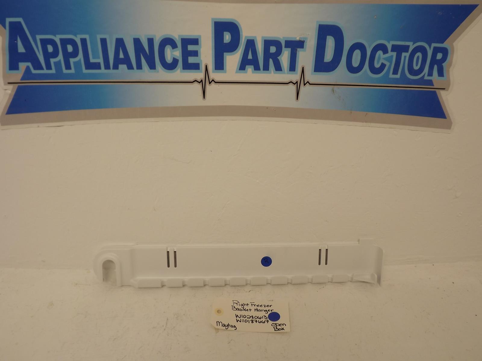 Maytag Refrigerator W10280613 W10187667 Right Freezer Basket Hanger Open Box Maytag Refrigerator W10280613 W10187667 Right Freezer Basket Hanger Open Box